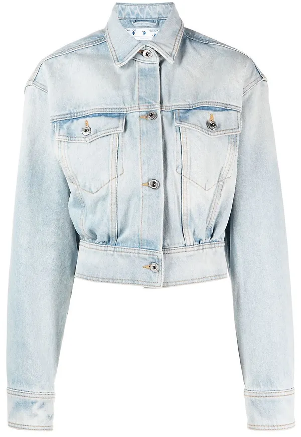 Off-White kort jeansjacka - Blå