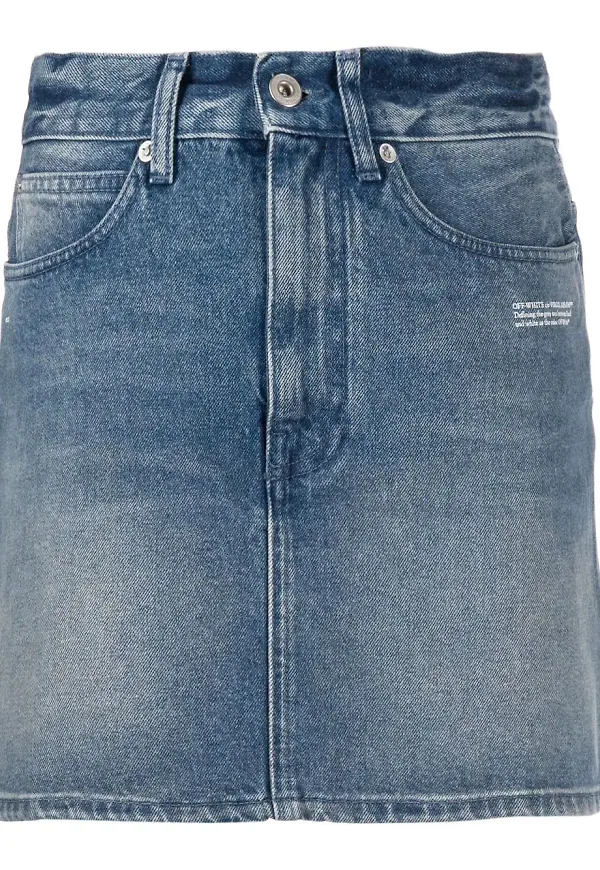 Off-White kort jeanskjol - Blå
