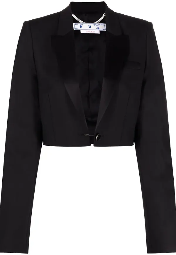 Off-White kort smokingblazer - Svart