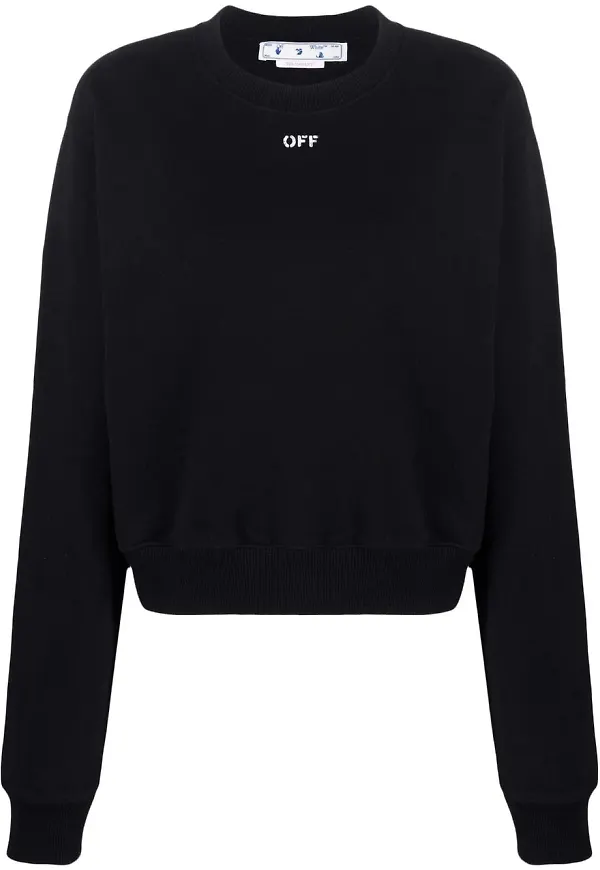 Off-White kort sweatshirt - Svart