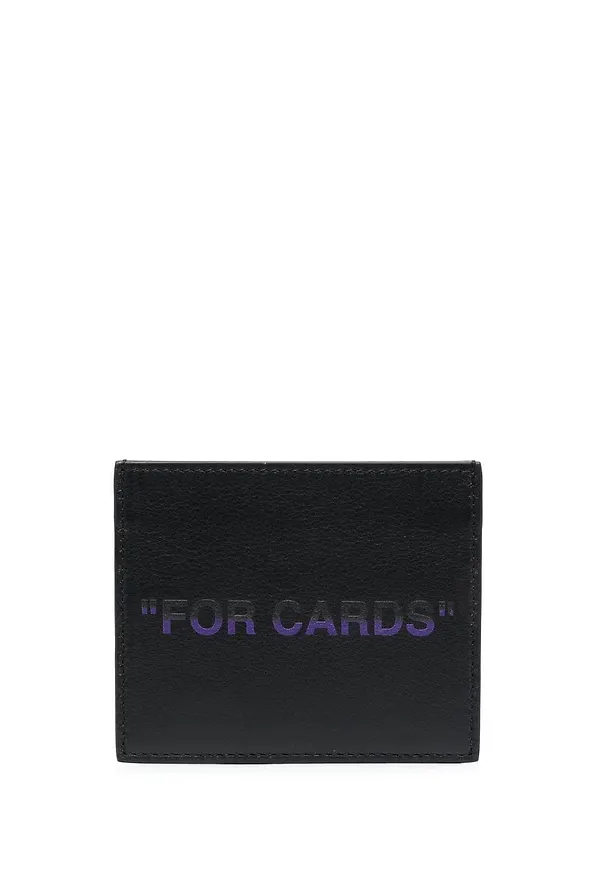 Off-White korthållare i läder - Svart