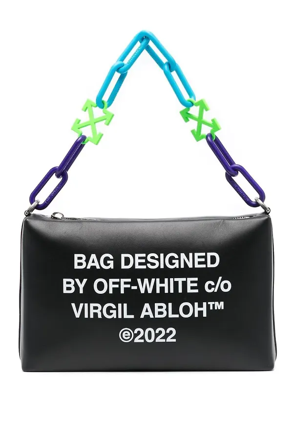 Off-White kuvertväska med citat - Svart