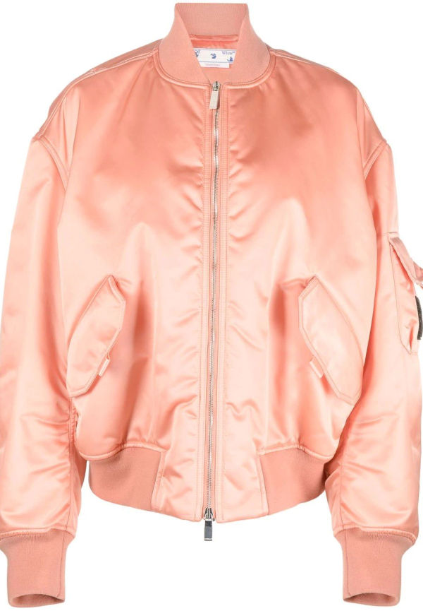 Off-White Laundry bomberjacka med logotypmärke - Orange