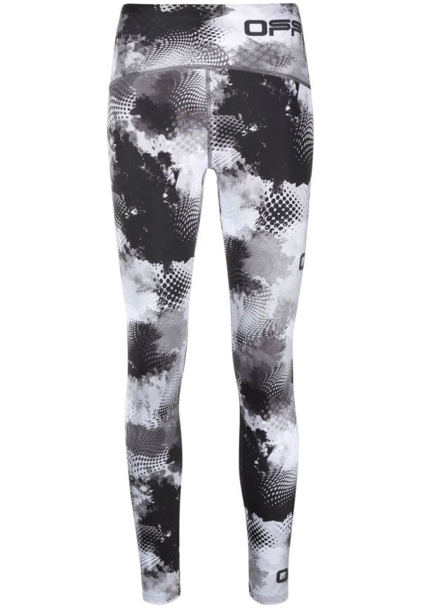 Off-White leggings med abstrakt tryck - Grå