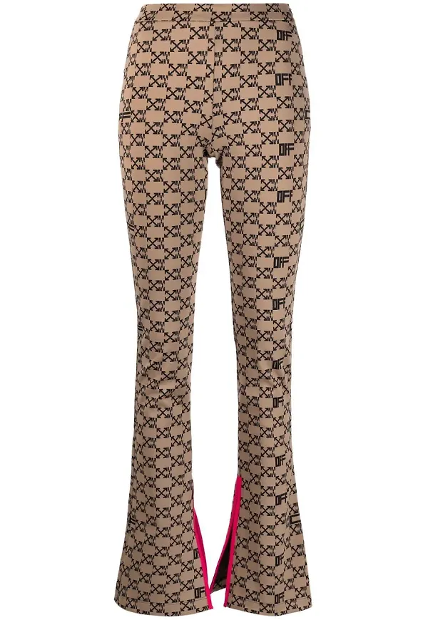 Off-White leggings med monogram - Brun