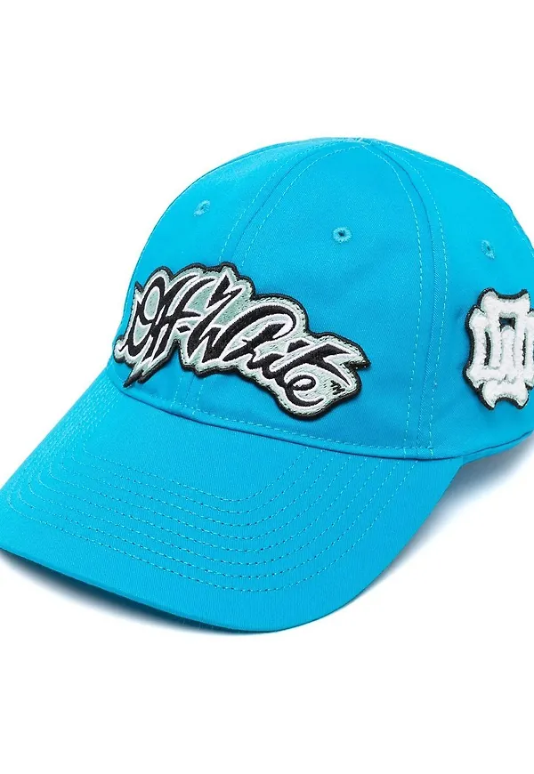 Off-White logo-patch six-panel cap - Blå