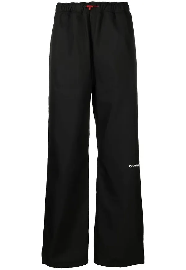 Off-White logo-print track pants - BLACK WHITE
