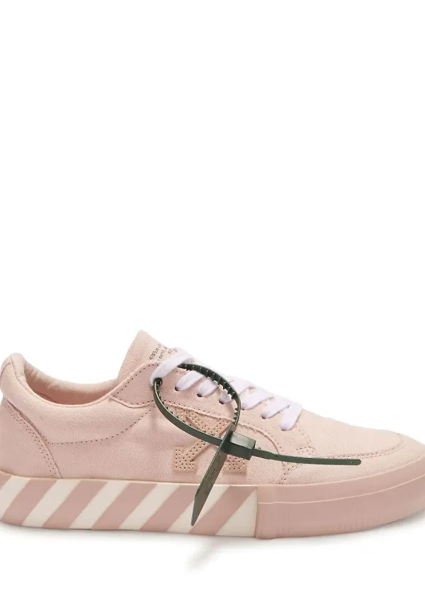 Off-White låga sneakers med etikett - Rosa