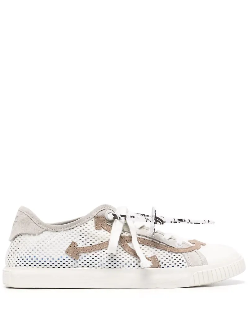 Off-White låga sneakers med panel - Vit