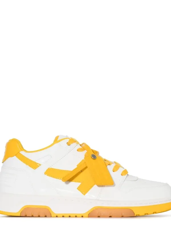 Off-White låga sneakers med panel - Vit