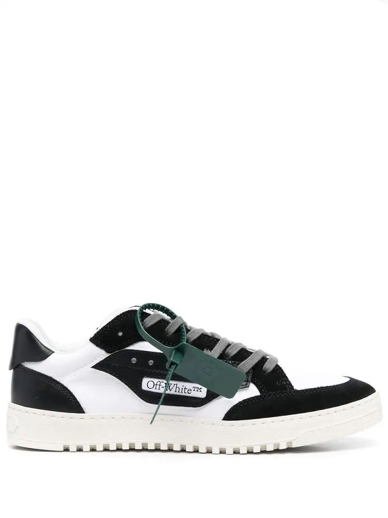 Off-White låga sneakers med panel - Vit