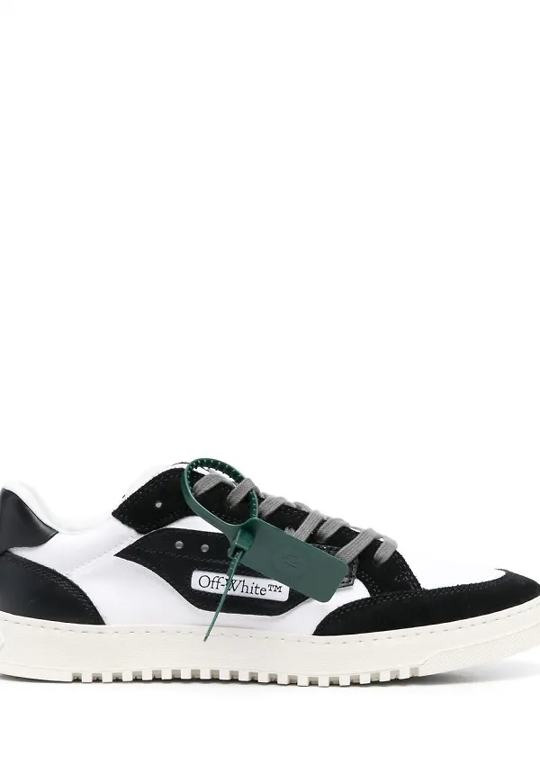 Off-White låga sneakers med panel - Vit