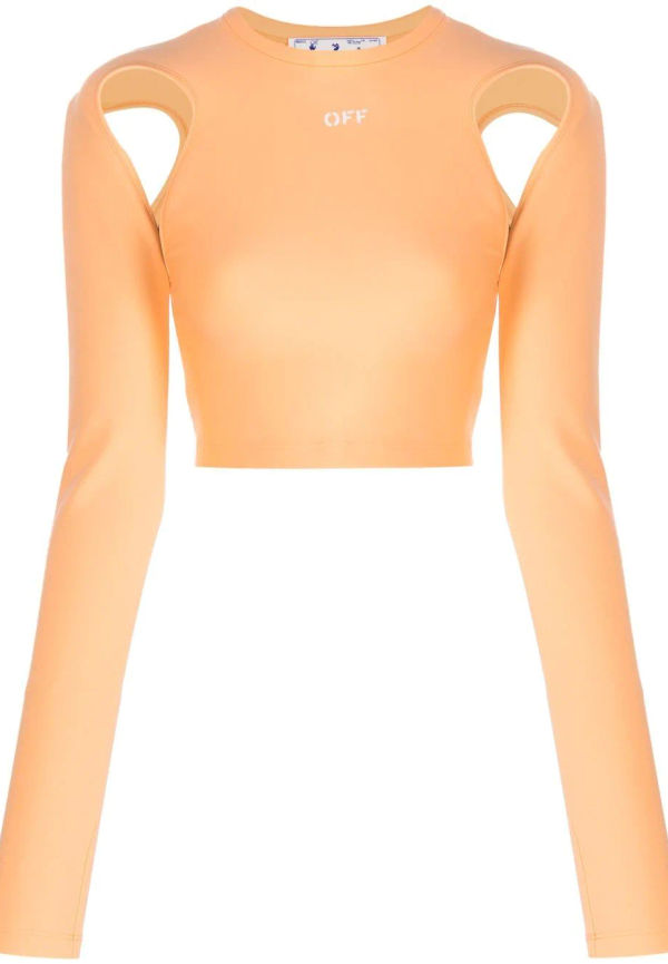 Off-White långärmad croptop - Orange