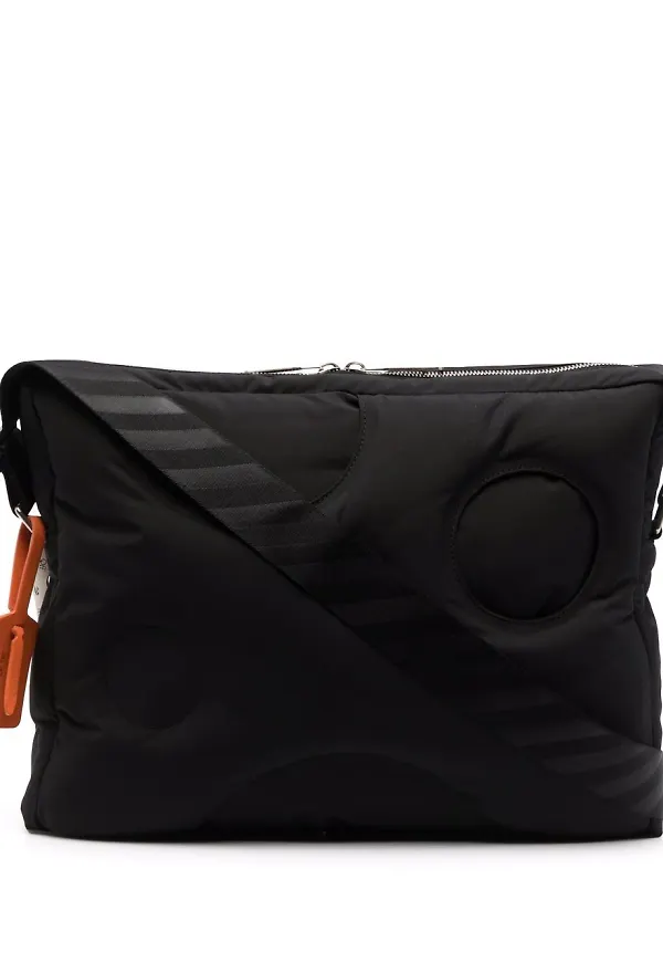 Off-White Meteor quiltad axelremsväska - Svart