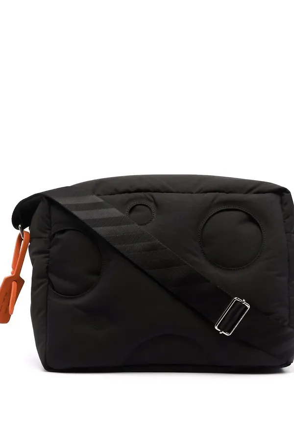 Off-White Meteor quiltad axelremsväska - Svart
