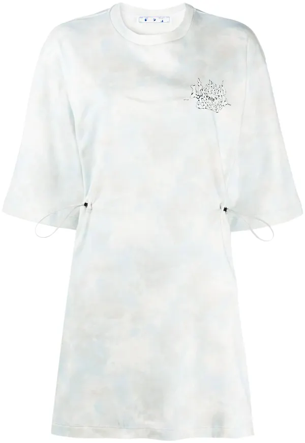 Off-White Meteor Shower t-shirtklänning - Blå