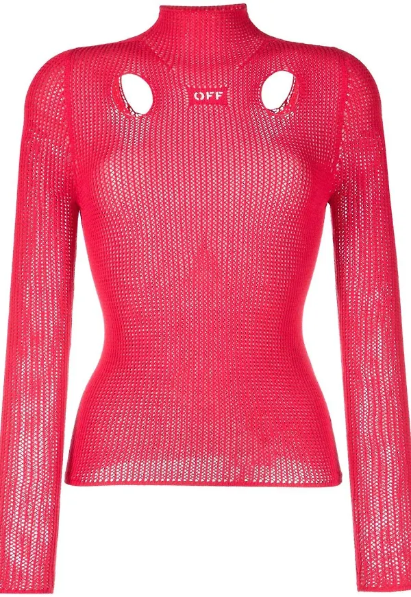 Off-White Meteor stickad topp - Rosa