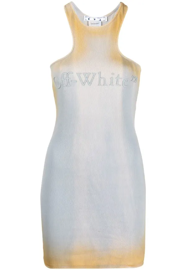 Off-White miniklänning med sliten effekt - Grå