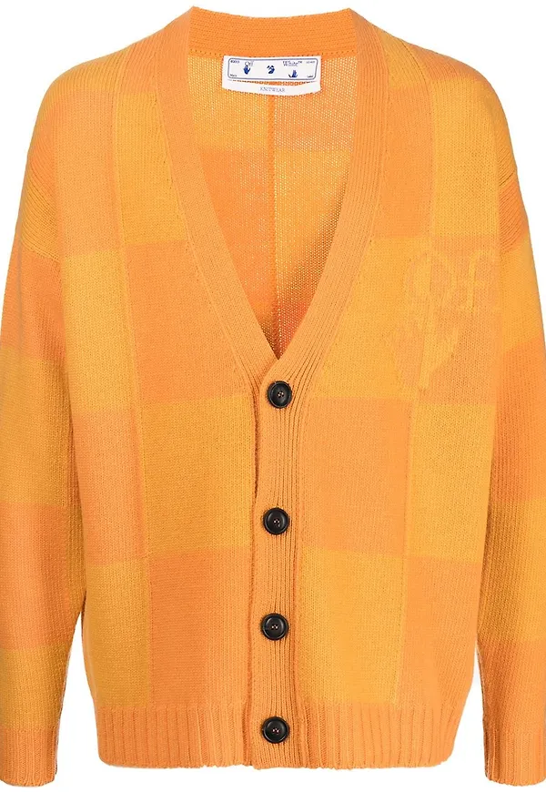 Off-White mönstrad kofta - Orange
