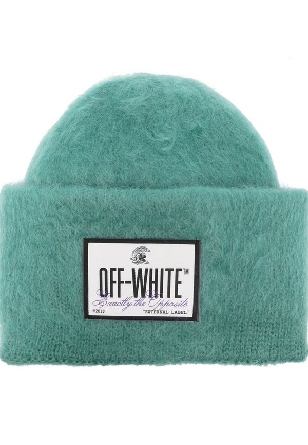 Off-White mössa med borstad effekt - Blå