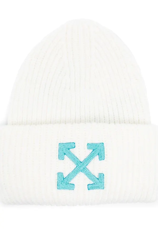 Off-White mössa med broderad logotyp - Vit