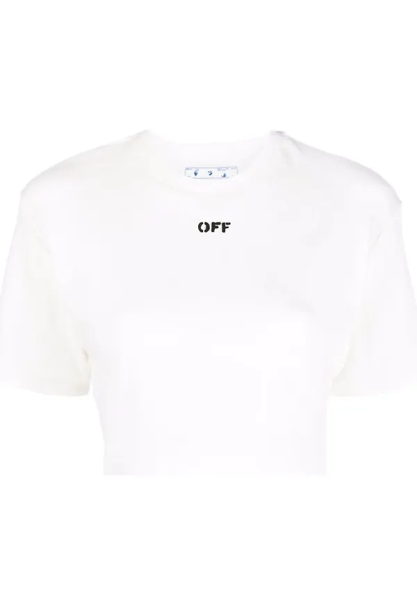 Off-White Of-stamp kort t-shirt - Vit