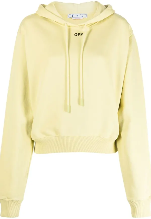 Off-White Off-stamp kort hoodie - Gul