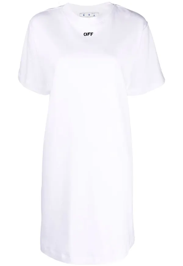 Off-White Off-Stamp t-shirtklänning - Vit