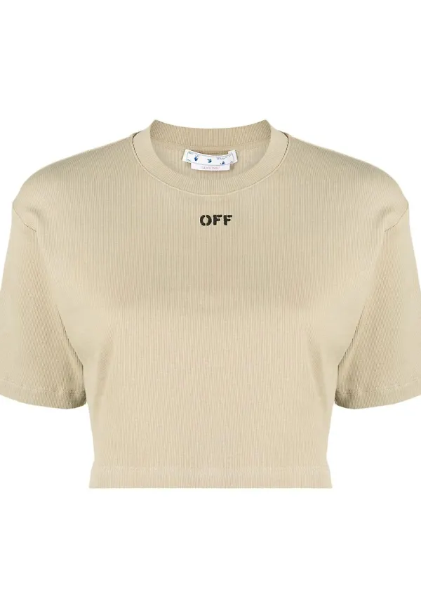 Off-White Off Stamp croppad t-shirt - Neutral