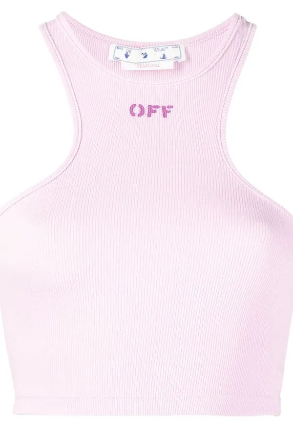 Off-White Off Stamp croptop - Rosa