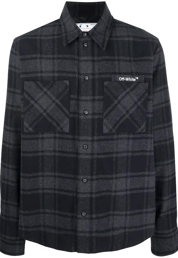 Off-White Outline-Arrows flanellskjorta - Grå