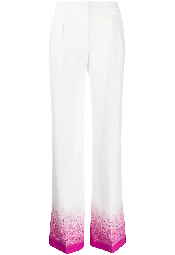 Off-White palazzo-byxor med stänkeffekt - Vit