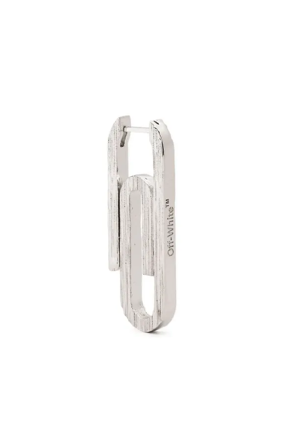 Off-White Paperclip örhänge - Silverfärgad