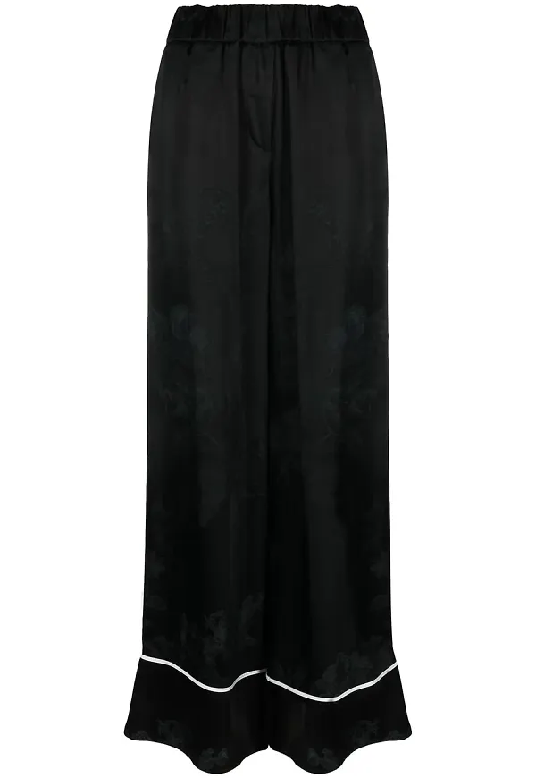 Off-White pyjamasbyxor med rulå - Svart