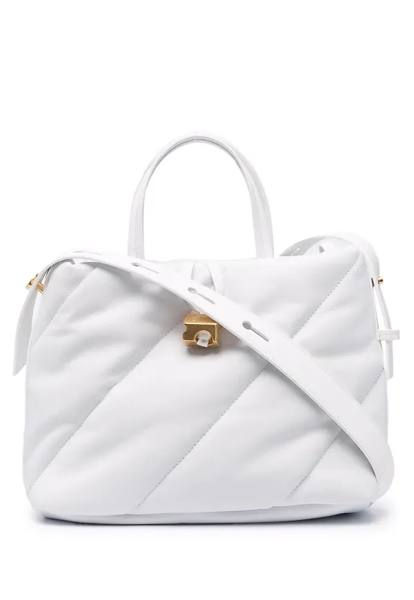 Off-White quiltad totebag - Vit