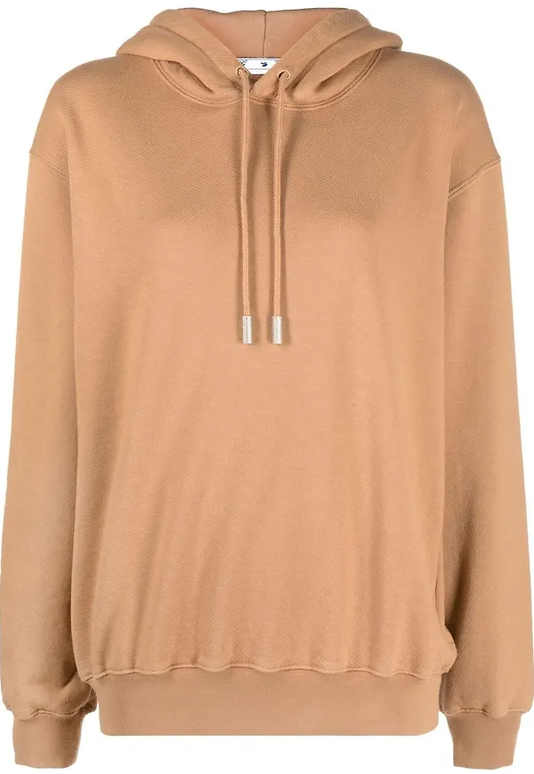 Off-White randig hoodie - Brun