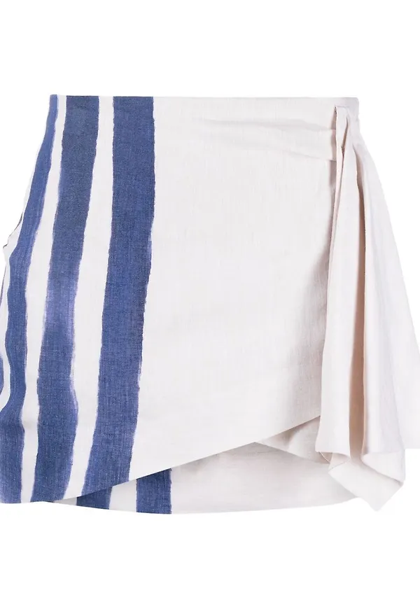 Off-White randig minikjol - Neutral