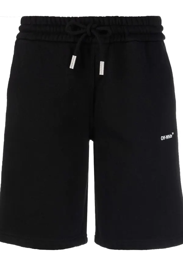 Off-White randiga träningsshorts - Svart