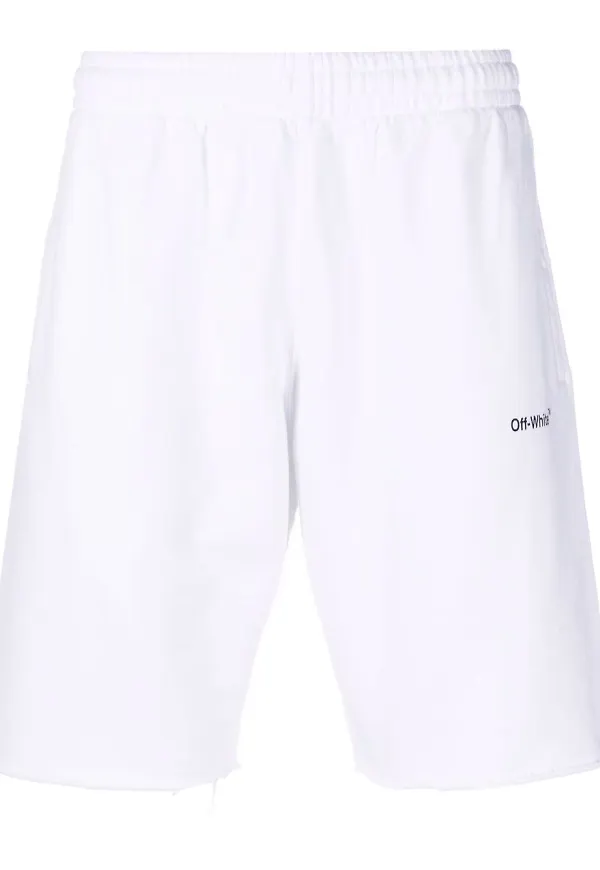 Off-White randiga träningsshorts - Vit