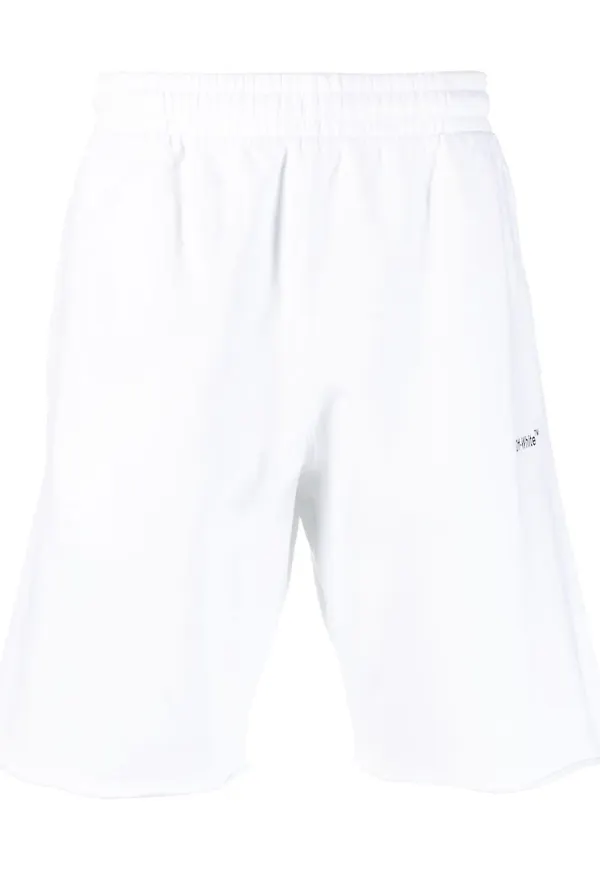 Off-White randiga träningsshorts - Vit