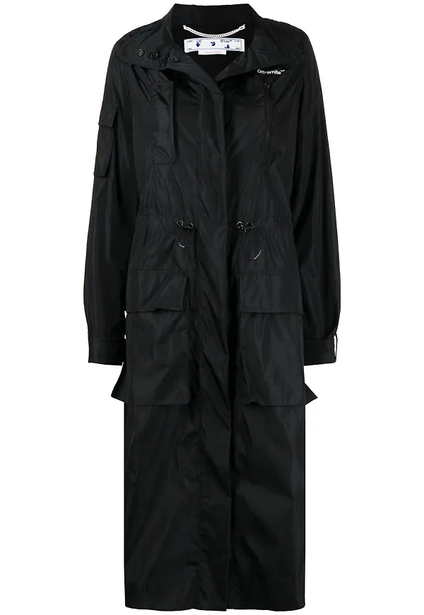 Off-White regnkappa med huva - Svart