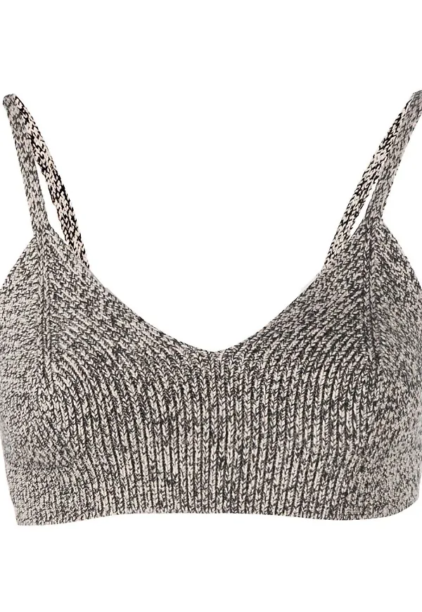 Off-White ribbstickad croptop - Svart