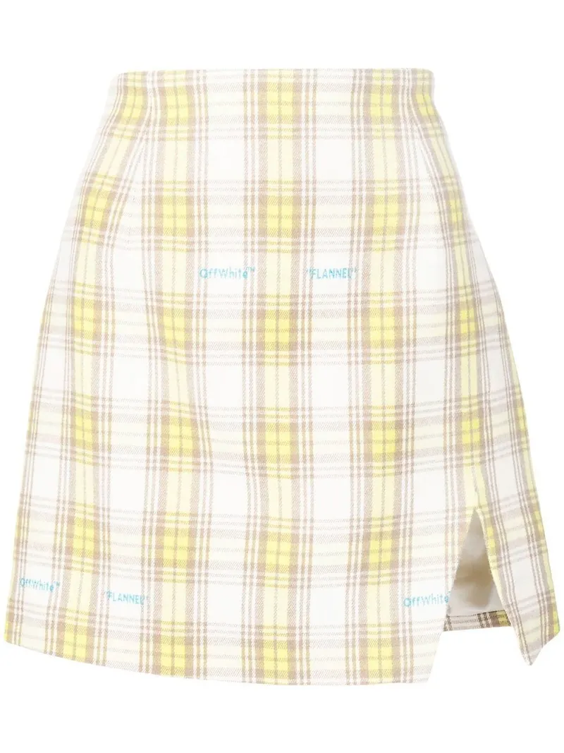Off-White rutig minikjol - Vit