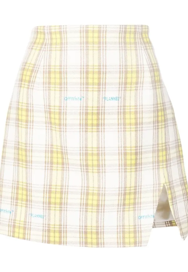 Off-White rutig minikjol - Vit