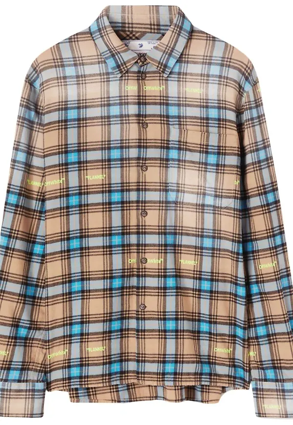 Off-White rutig skjorta - Brun