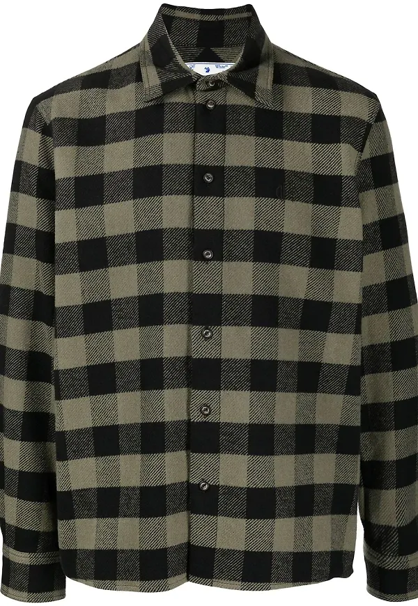 Off-White rutig skjorta - Grön