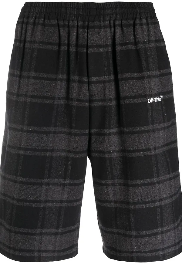 Off-White rutiga shorts - Svart