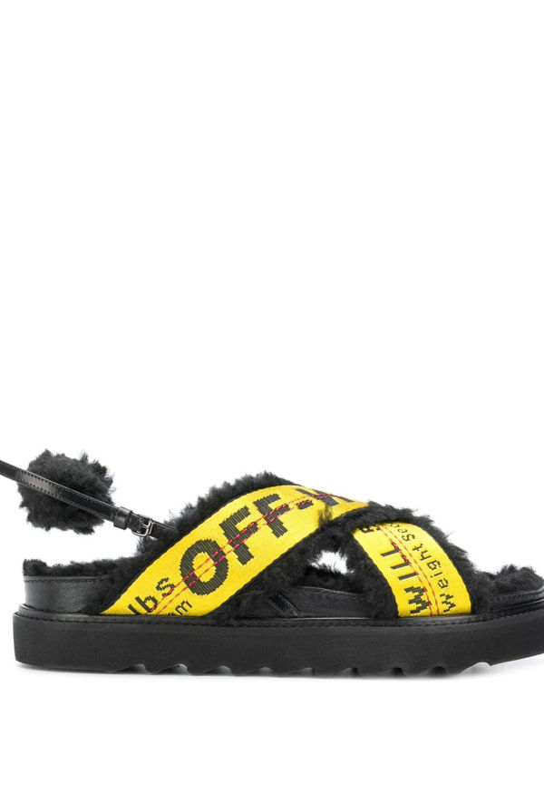 Off-White sandaler med ankelrem och logotyp - Vit