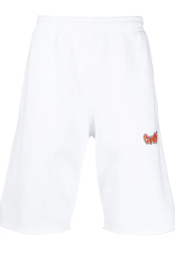 Off-White shorts med logotyp - Vit