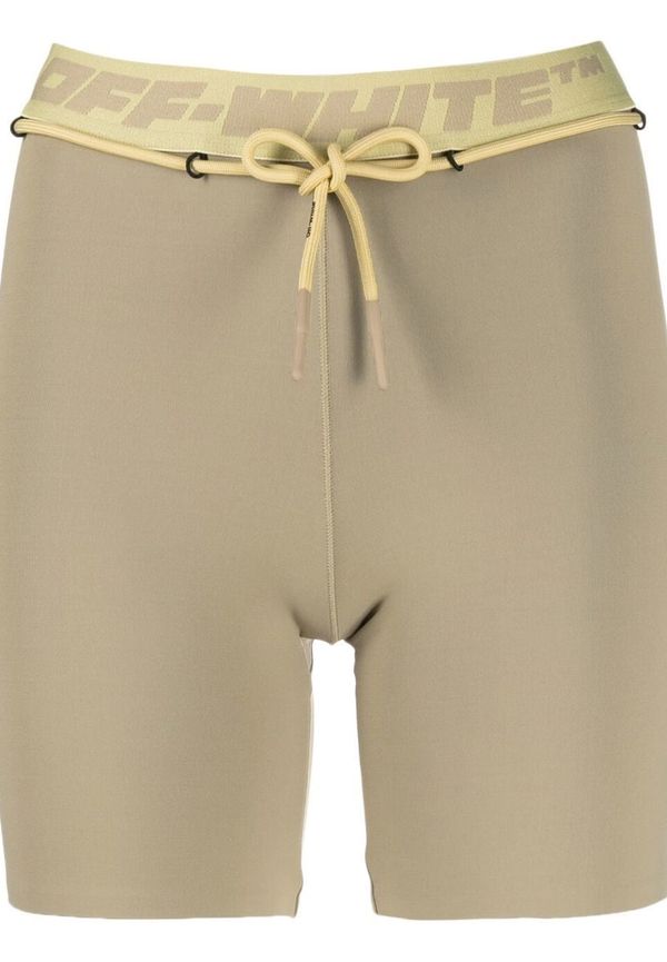 Off-White shorts med logotypdetalj - Grön